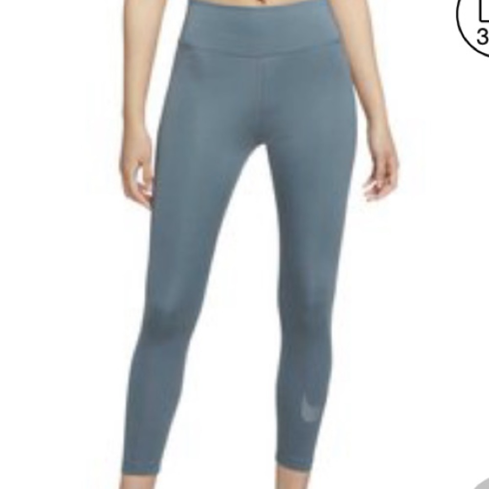 Nike One Icon Clash 7/8 Graphic leggings Capri ankle leggings bluish/green small